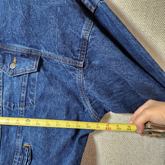 Vintage Made In USA 5XL Blue Denim Trucker Jacket Local 895 USW DFW Texas Logo - Picture 6 of 12